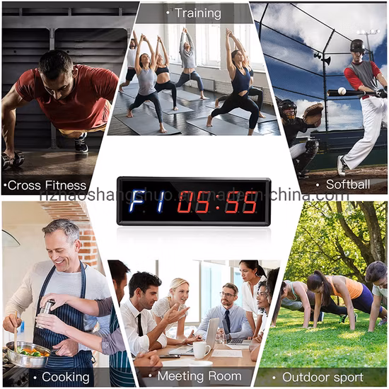 Digital Gym Wall Clock Remote Control Gym LED Interval Fitness Countdown Timer