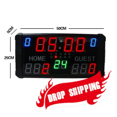 屋内ゲーム用の大型LEDデジタルバスケットボールスコアボード壁掛け電子時計