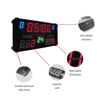 R 1.8 インチバスケットボールデジタル電子スコアボード/LED デジタルスコアボード/シューティングクロック付き LED スコアボード